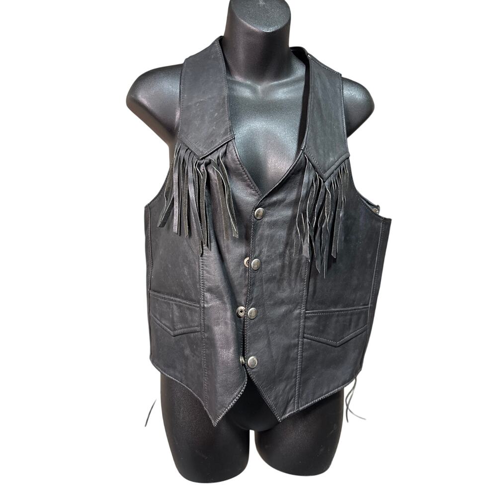 Vintage Leather Fringe Vest